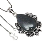 Pendant Blood Stone Gemstone Handicraft Valentine'Day Silver Jewelry 2.25"