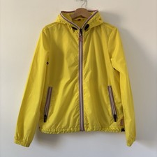 Hunter Windbreaker Women's 8 Small Yellow Hooded Light Packable Jacket