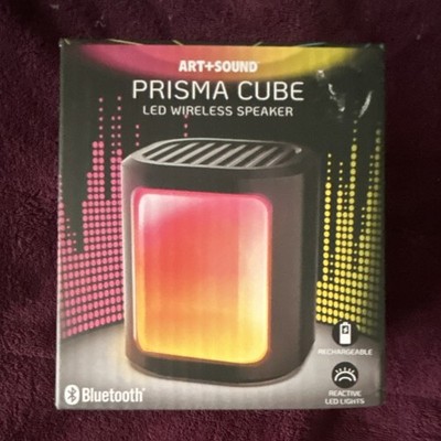 ART+SOUND Prisma Cube LED Wireless Bluetooth Speaker Rechargeable Black