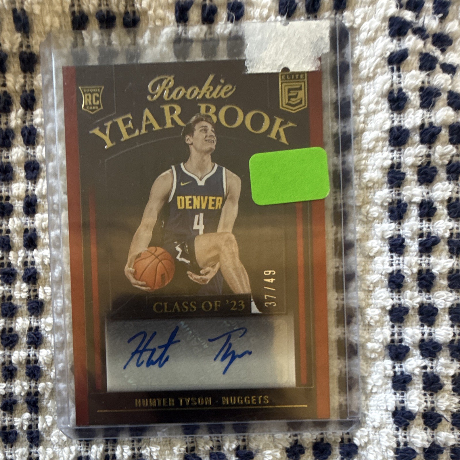 2023-24 Panini Donruss Hunter Tyson Year Book Auto /49