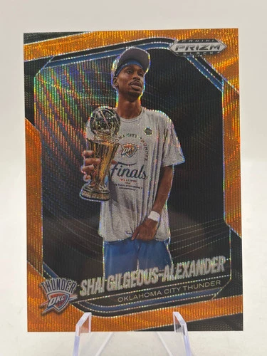 Shai Gilgeous-Alexander 2024-25 Panini Prizm Black #164 Orange Wave #12/60