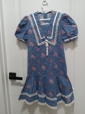 2 Vintage Girls Size 7  8 Dresses Gunne Sax Renee Michael Cottagecore Prairie