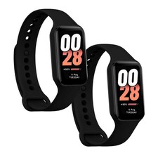 2x Cinturino di Ricambio Compatibile Xiaomi Smart Band 8 Active/Redmi Smart Band 2, Nero