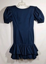 Vtg Victor Costa Drop Waist Ruffled Dress Size 8