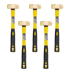 5-Pack 1-lb Pound Solid Brass Sledge Hammer Comfortable Handle Non Spark Head