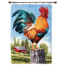 Herrschners  Proud Rooster Kit  Hanger Latch Hook Kit