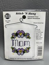 Counted Cross Stitch Kit 2559 Mom Stitch 'N Hang Ornament NMI NOS Flowers