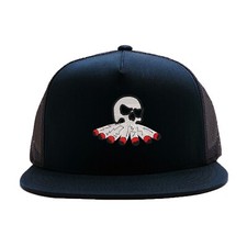 Smoking skull head embroidered mesh trucker baseball cap, cool gift, custom cap
