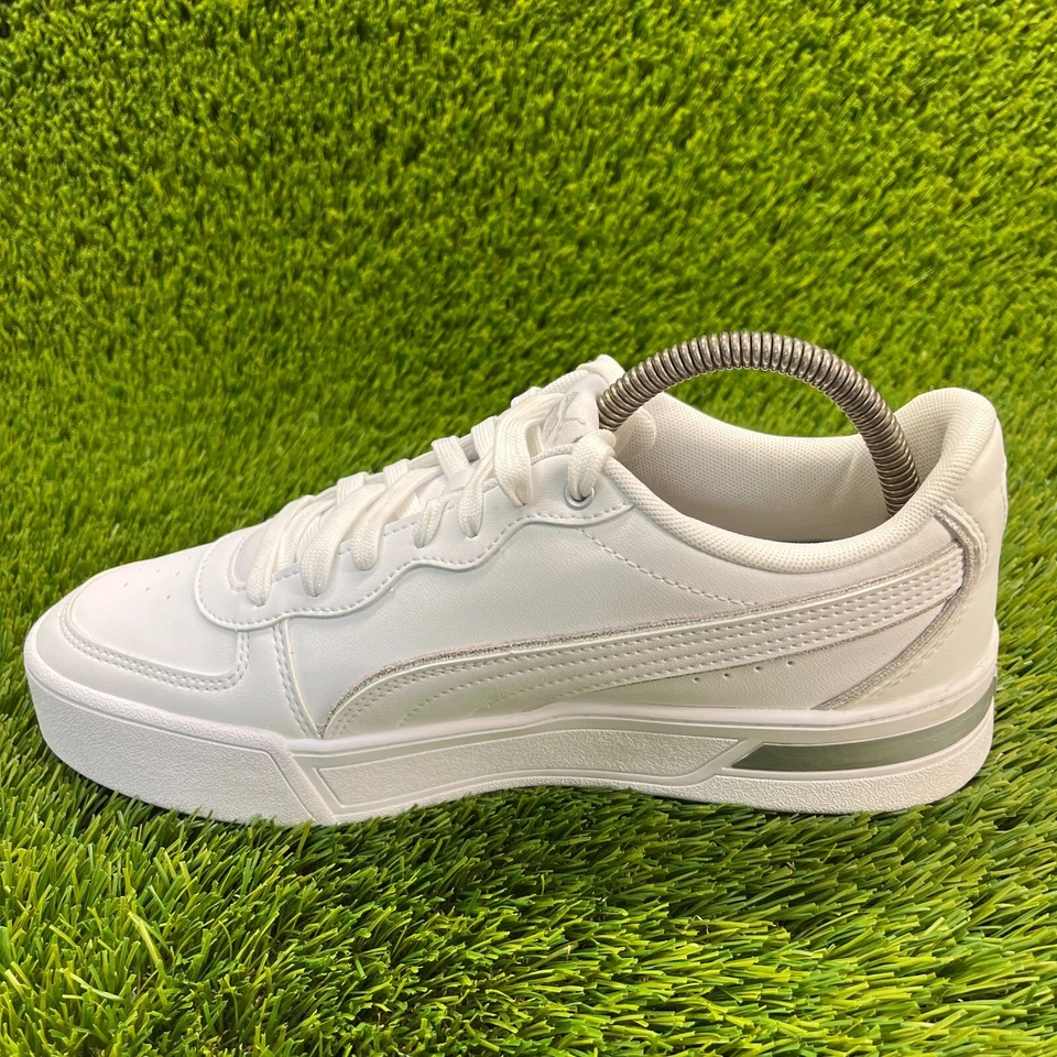 Puma Skye Metálico Blanco Plateado Mujer Talla 10 Correr Caminar Zapatos Tenis Foto 2 de 4