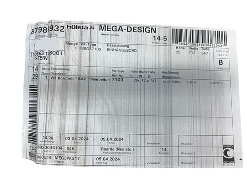 Hülsta Einhängeboard + W1 Board Weiß 29x711x347mm Typ MEG37103 47748 - Bild 9 von 9