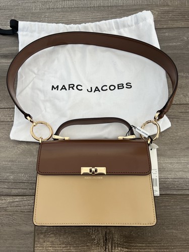 Marc Jacobs Downtown Shoulder Bag In Leather Two Toned Brown W/tags & Dust Bag