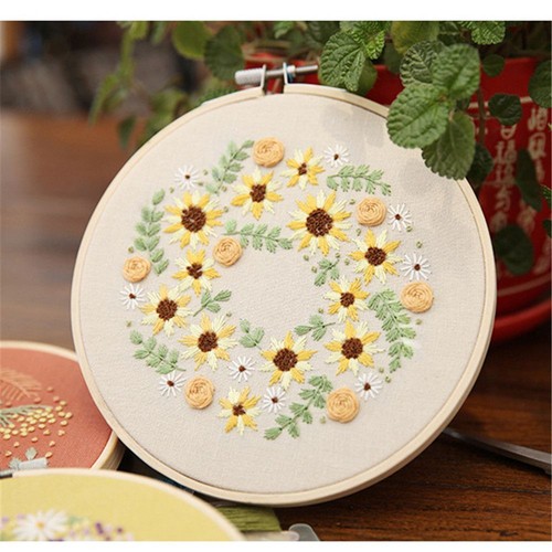 New Handmade Diy Cross Stitch Frame Round Loop Embroidery Hoop Sewing Tools - Picture 6 of 22