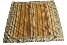 1970s Italian Rust Gold Brown Geometric Diamond Pattern LARGE Square Neck Scarf