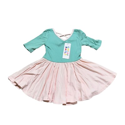 Dot Dot Smile NWT Baby Girls Size 12/24 Months Mint Pink Ballerina Twirl Dress