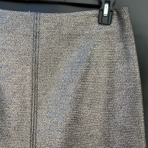 New Diane Von Furstenberg Wool Blend Size 10 Katinko Mini Skirt Silver Metallic - Picture 11 of 16