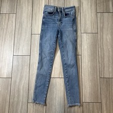 We The Free Free People Womens Skinny Raw Hem High Waisted Denim Jeans Size 26