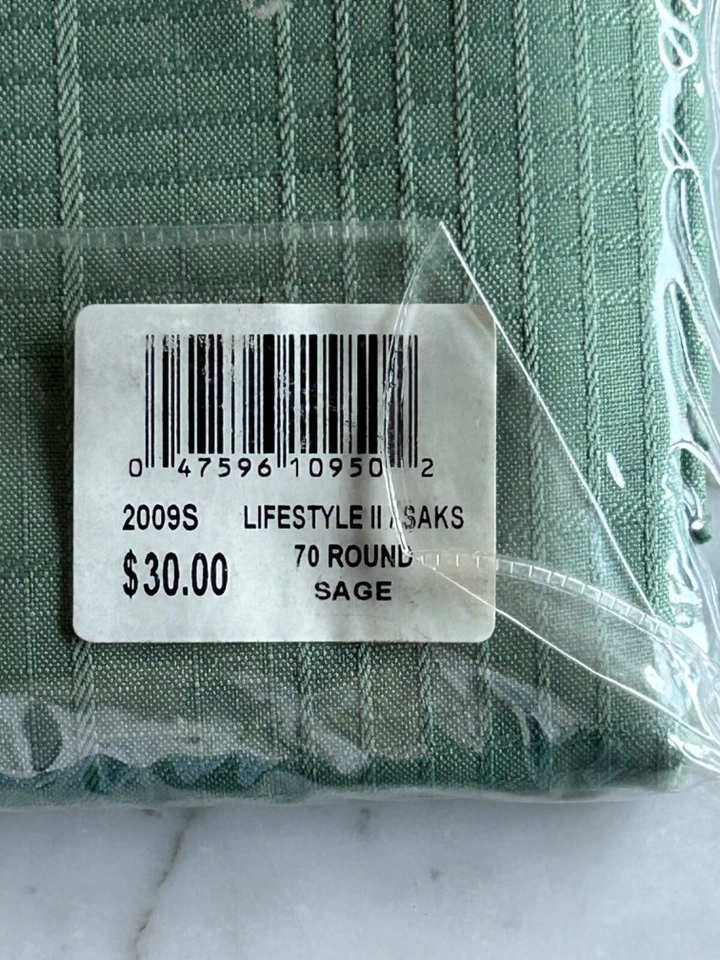 Living Quarters Tablecloth Lifestyles Size 70" Round Sage - Image 3 of 4