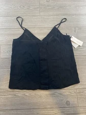 Treasure & Bond NWT Women's S Black Wrap Spaghetti Strap V-Neck Tank Top NWF