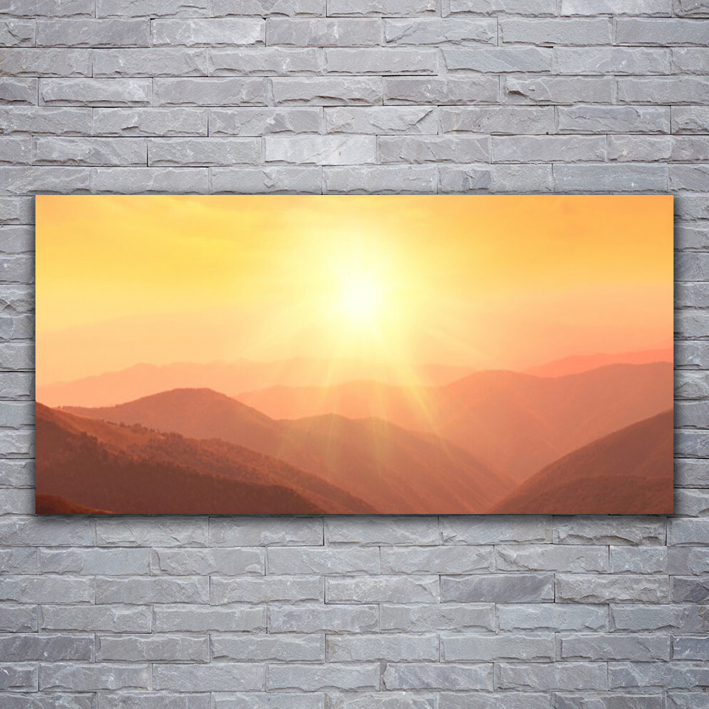 Tableau acrylique paysage montagne 120x60 pour agrandir un mur vide