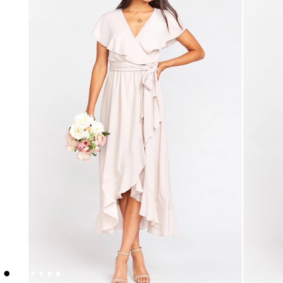 show me your mumu jess ruffle midi dress Jess Ruffle Midi Dress ~ Show Me the Ring Crisp M