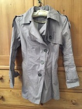 Et Dieu Crea La Femme Coat Mac Size 38 Shower Proof Lilac Linen Mix Vgc