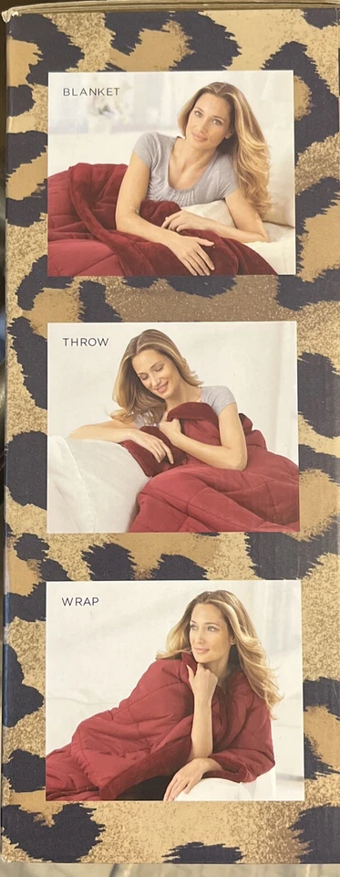 Manta BodyWrap 3 en 1 CHARTER CLUB, ESTAMPADO LEOPARDO - Nueva en Caja Foto 2 de 4