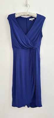 Issa London Kleid Damen Stretch Anlass Faux Wickelfalte Größe 12