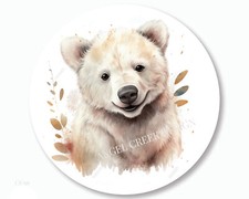 Arctic White Grizzly Bear Favors Scrapbook Stickers Bear Envelope Seals Labels