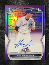 HAYDEN JUENGER 2023 Bowman Chrome Purple Refractor Auto 51/250 1st