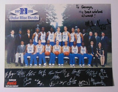 1997 1998 COACH K Mike Krzyzewski SIGNED PHOTO DUKE BLUE DEVILS