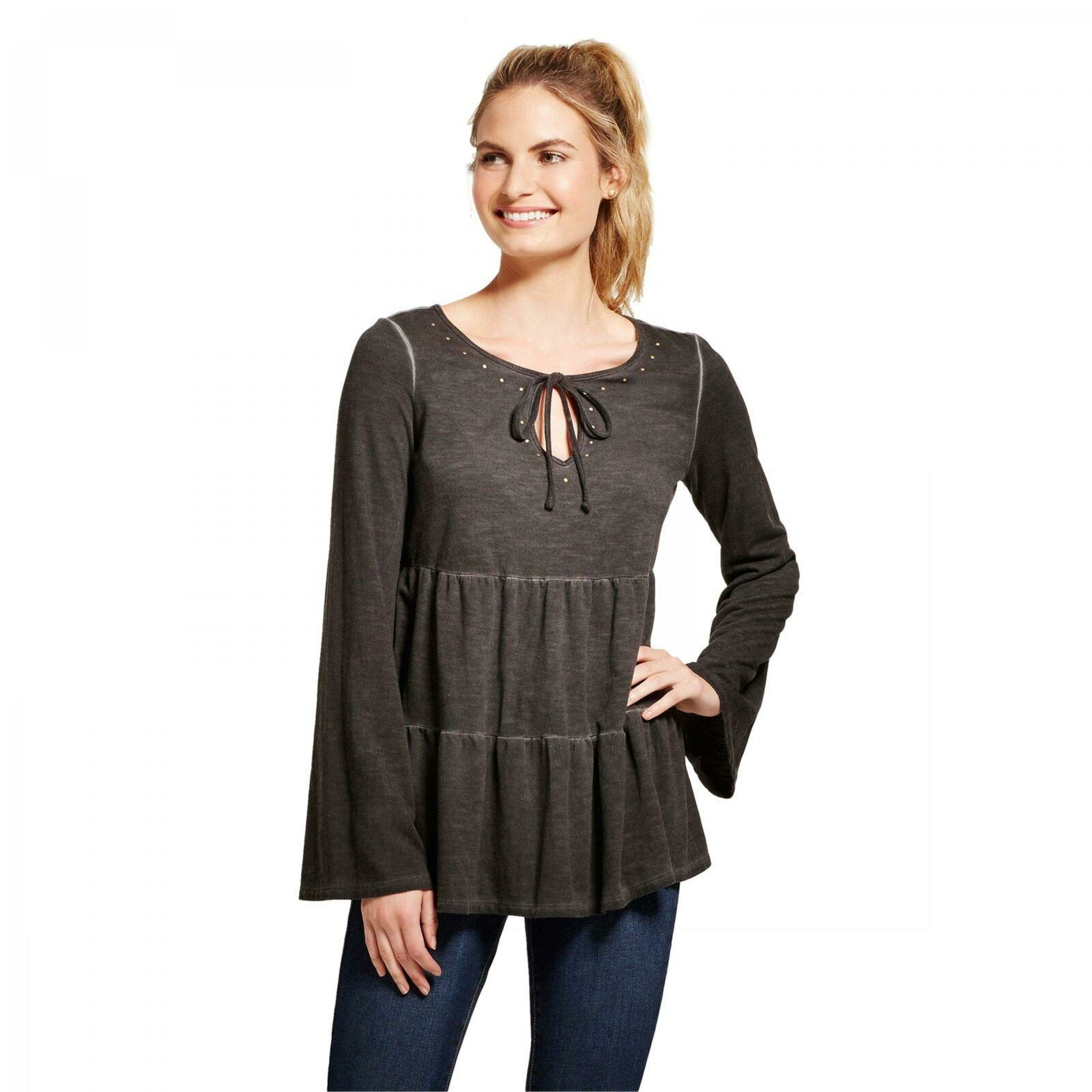 peplum long sleeve shirt