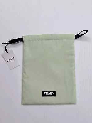 Prada Beauty Pouch Makeup Bag Drawstring Reversible Green & Black