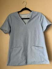 FIGS Women s Size XS Lightweight With Pockets Scrub Top V Neck Blue