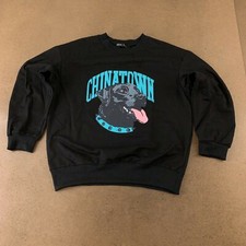 Shein Womens Graphic Sweatshirt Crew Black Blue Pullover Long Sleeve 6 New