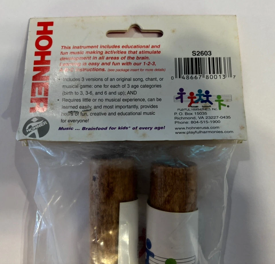 Claves de madera dura Hohner Kids - Instrumento de educación musical Foto 4 de 4