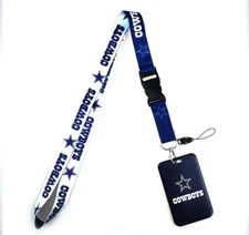 Brand New NFL FOOTBALL TEAMS Lanyard Keychain Dallas Cowboys ID Holder US Ship