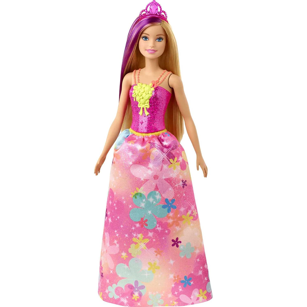 Barbie Dreamtopia Princess Doll 12"" Blonde Purple Hairstreak Pink Skirt & Tiara