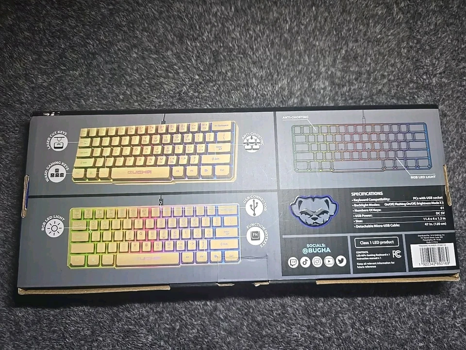 Bugha Led 60% Gaming Keyboard (Complete In An Open Box) - Image 2 of 4
