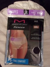 MAIDENFORM FLEXEES SHAPES COOL COMFORT SHAPEWEAR BRIEF PANTY BLACK SZ 3XL NIP