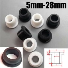 5mm-28mm Grommets Silicone Rubber Grommet Open Blind Plug Bung Bush White/Black