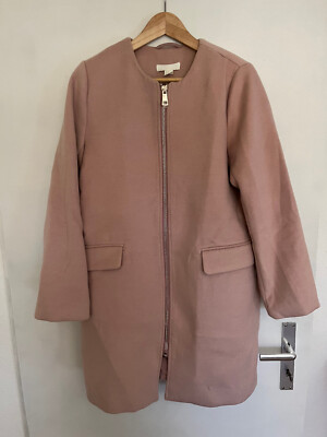 kurzer Mantel mit Reißverschluss in rosa, Größe 40