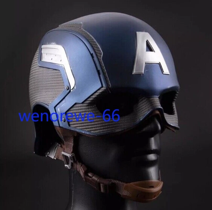 US Ship!! 1/1 Wearable Captain America Helmet Marvel Halloween Cosplay Mask Prop - Image 3 of 4