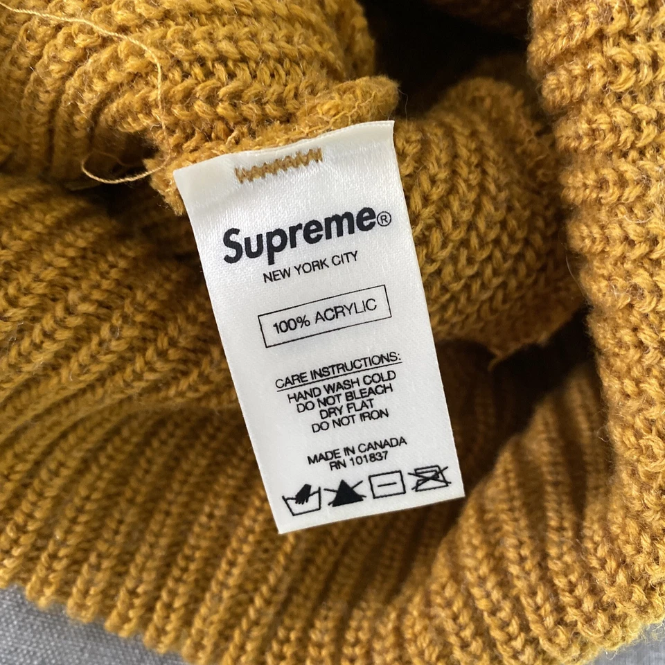 Gorro Supreme FW17 brezo calibre suelto dorado amarillo Foto 3 de 3