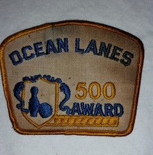 FLORIDA BOWLING PATCH OCEAN LANES 500 AWARD BOWLING VINTAGE COLLECTORS