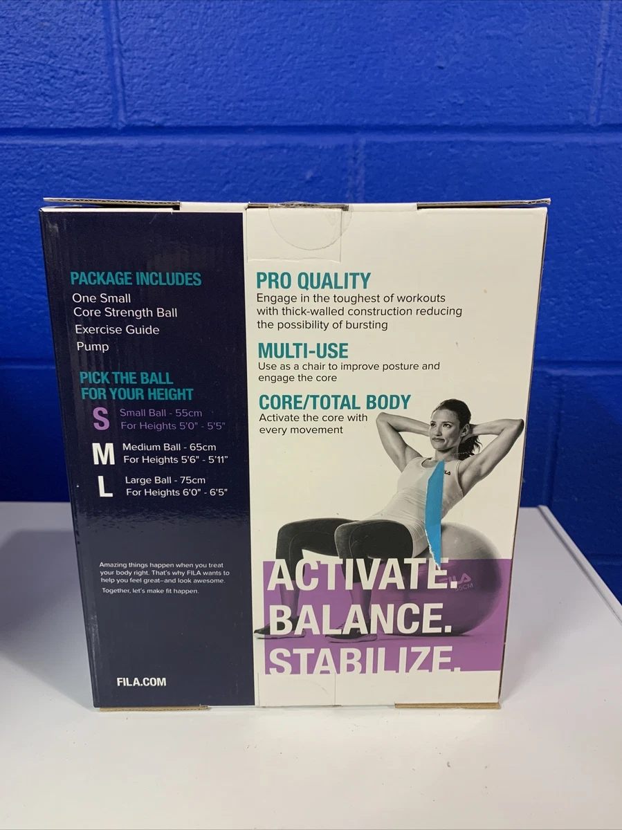 NEW FILA Stability exercise Ball with Pump 55cm small lilac Core