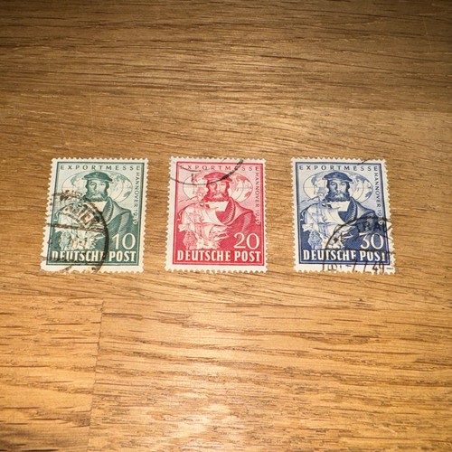 briefmarken - brd - 1949 - bizone - exportmesse hannover - gestempelt - satz