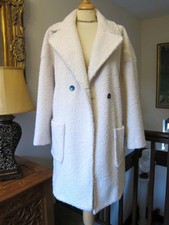 Emme Marella Cream Boucle 3/4 Length Ladies Jacket Coat Size Med 12/14