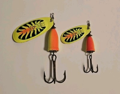 Blue Fox Super Vibrax Spinner #4 & #6  FireTiger Lot of 2 Used, Nice Condition