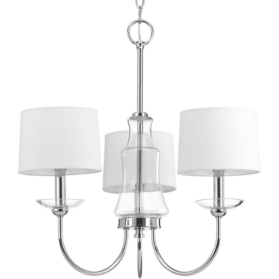 Progress Lighting P400102 Chrome Litchfield 3-Light 19"W Taper Candle Chandelier - Image 3 of 3