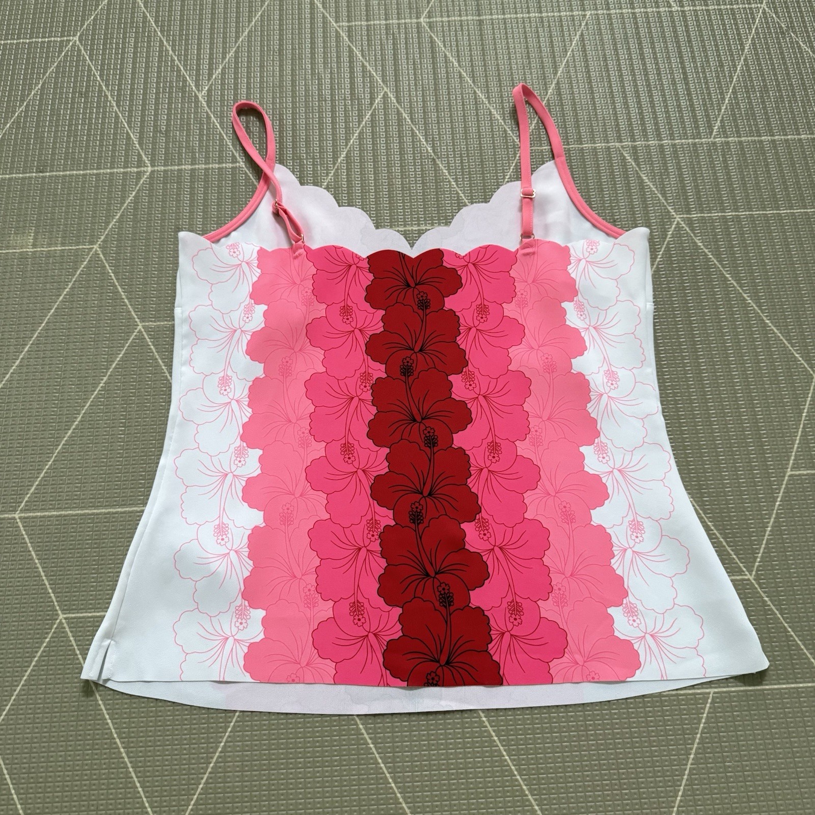 Ted Baker Romaa Happiness Scallop Detail Cami Size 3 (US 8) Pink Floral Print